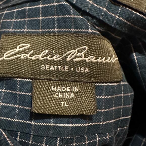 Eddie Bauer Wrinkle Resistant Relaxed Fit Plaid Button Down Shirt Men's Large - Picture 2 of 6